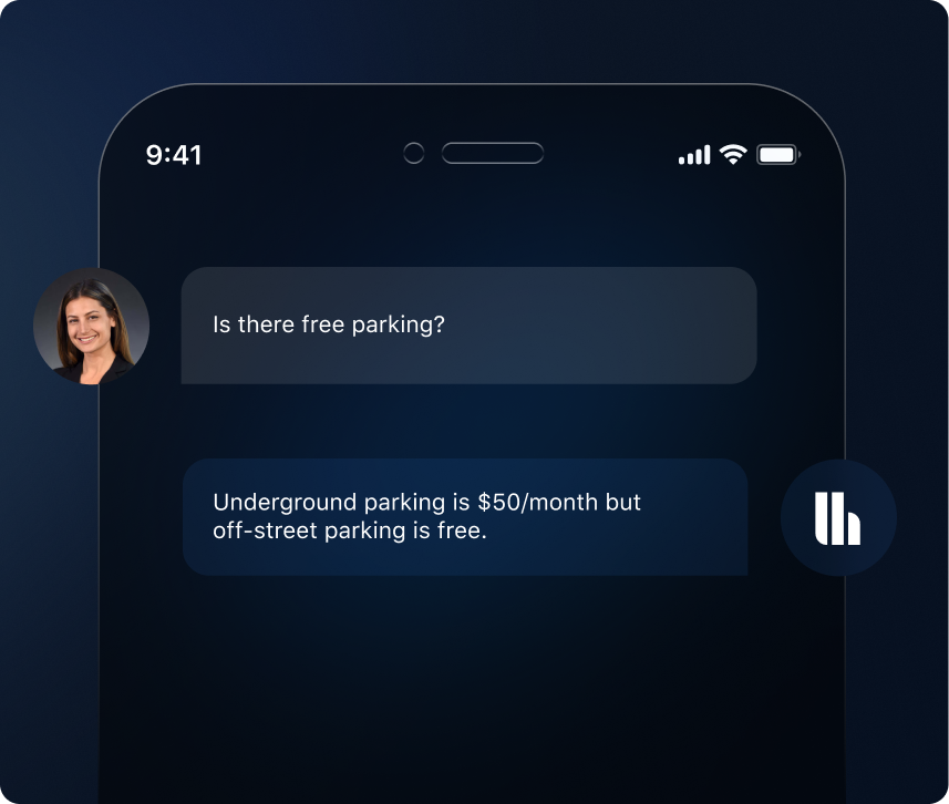Mobile screen showing a kitchen with a virtual tour badge