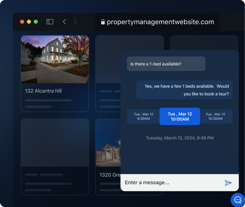 Aalto mobile app UI with two home listings and a title at the top saying 12 new matches