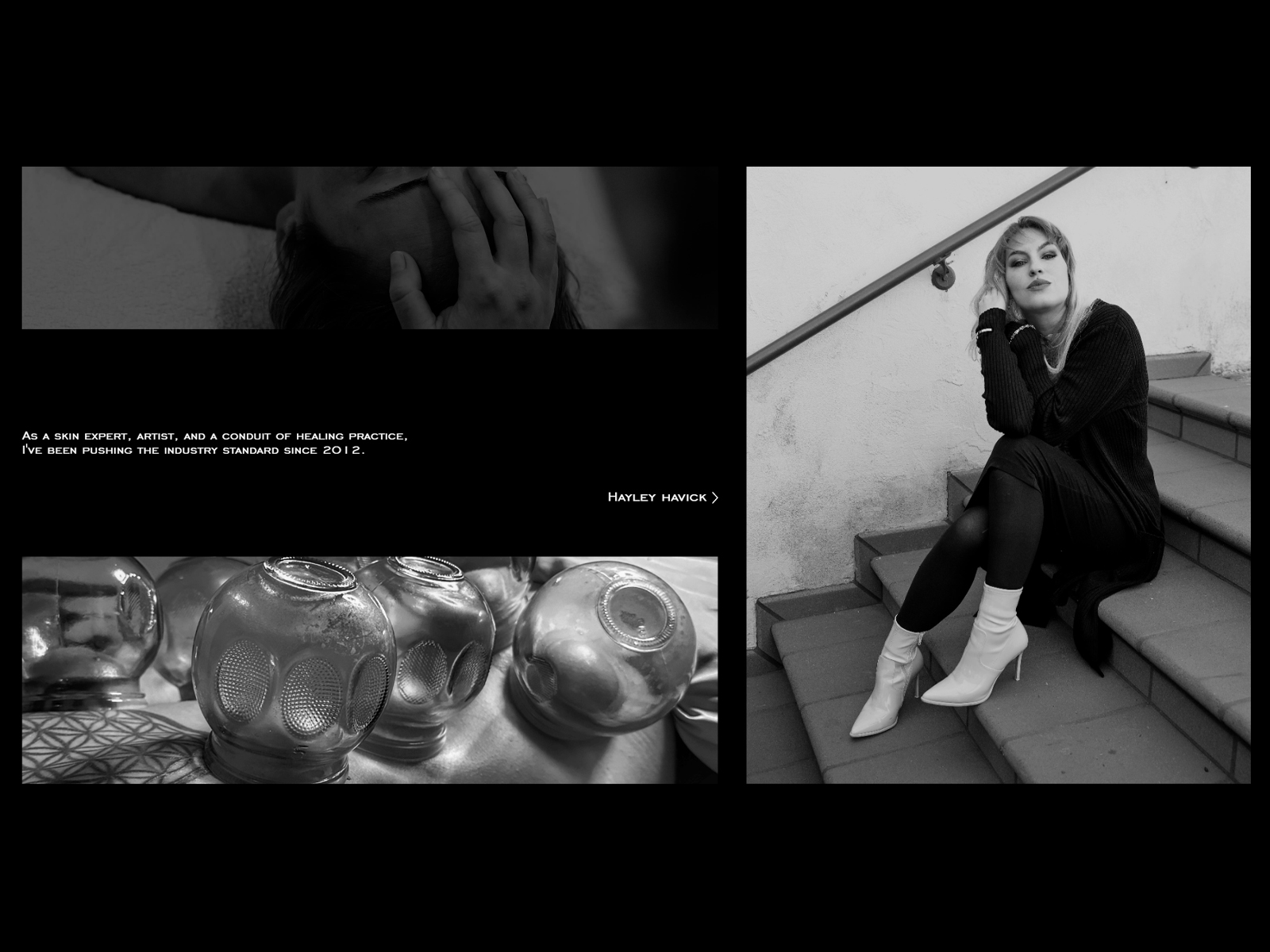 homepage section and visual identity for fxskin, a skin treatment center in san diego, California