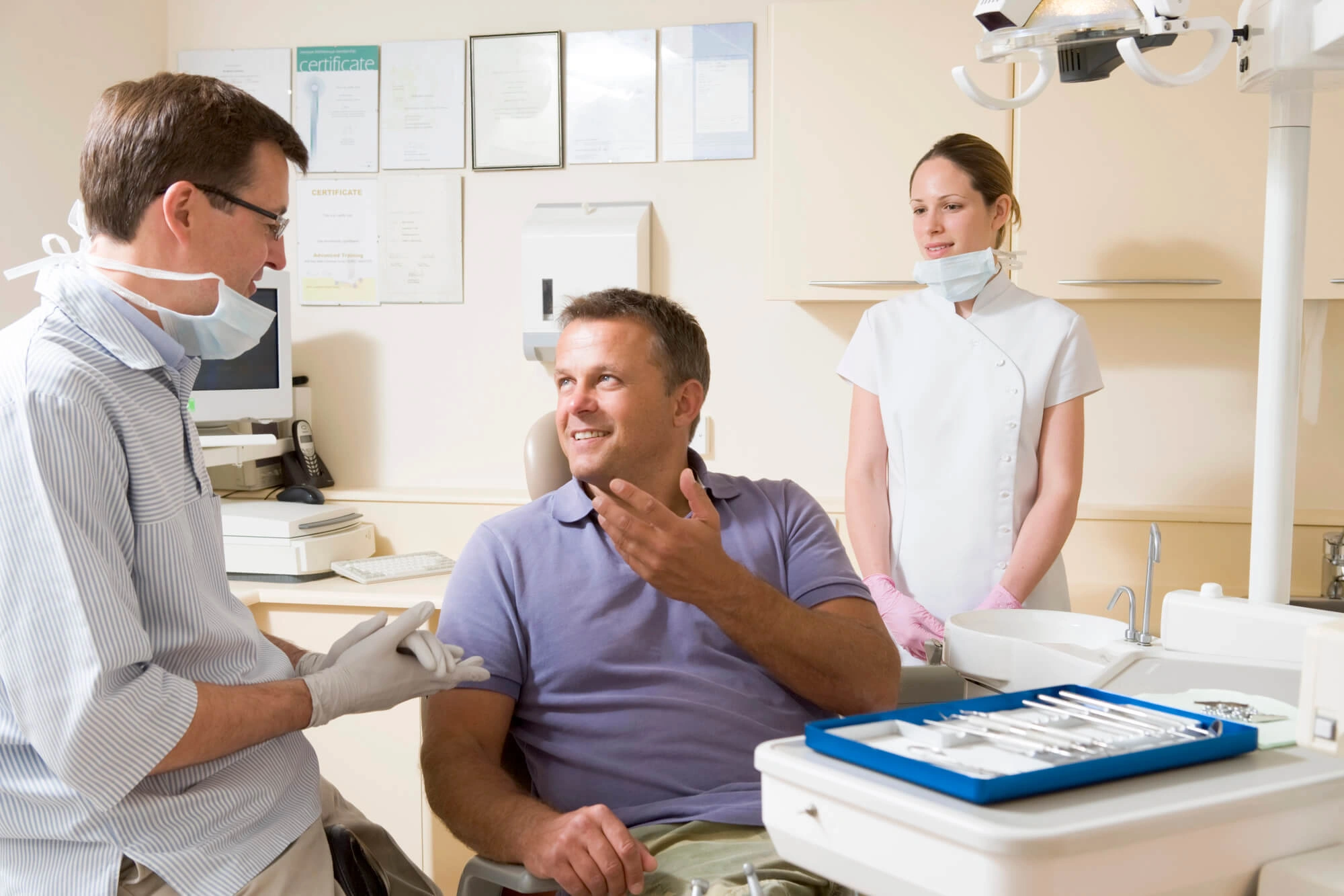 dentist arsley Berewick & Palisades NC and patient talking