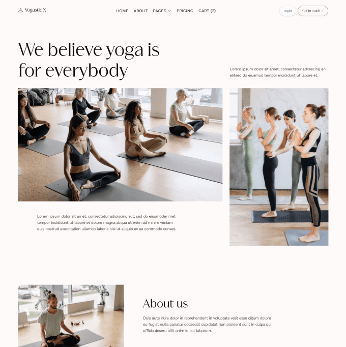Yogastic X - About Page - Yoga Webflow Template