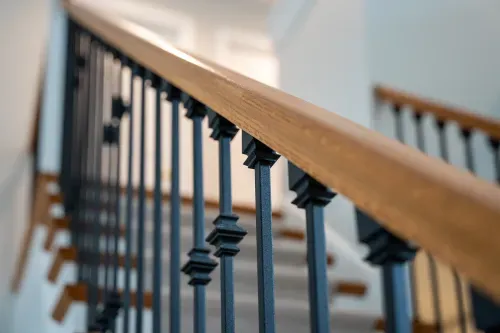 Detail shot of staircase railing