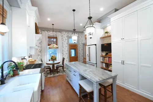 Kitchen sink and islands