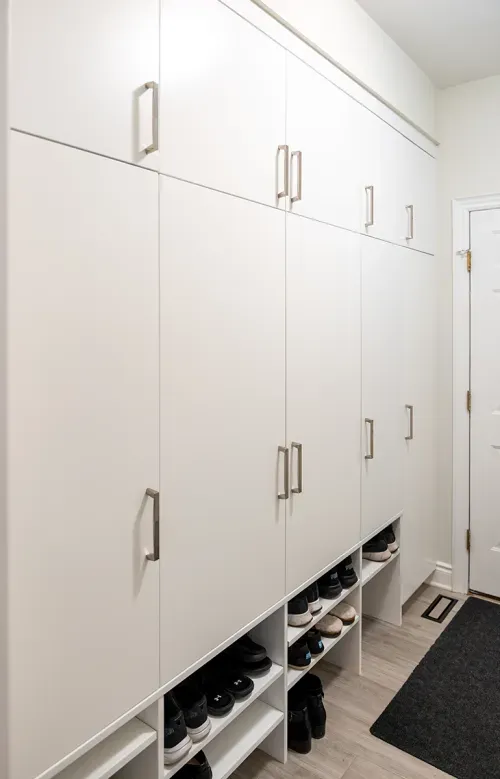 White storage cabinetry