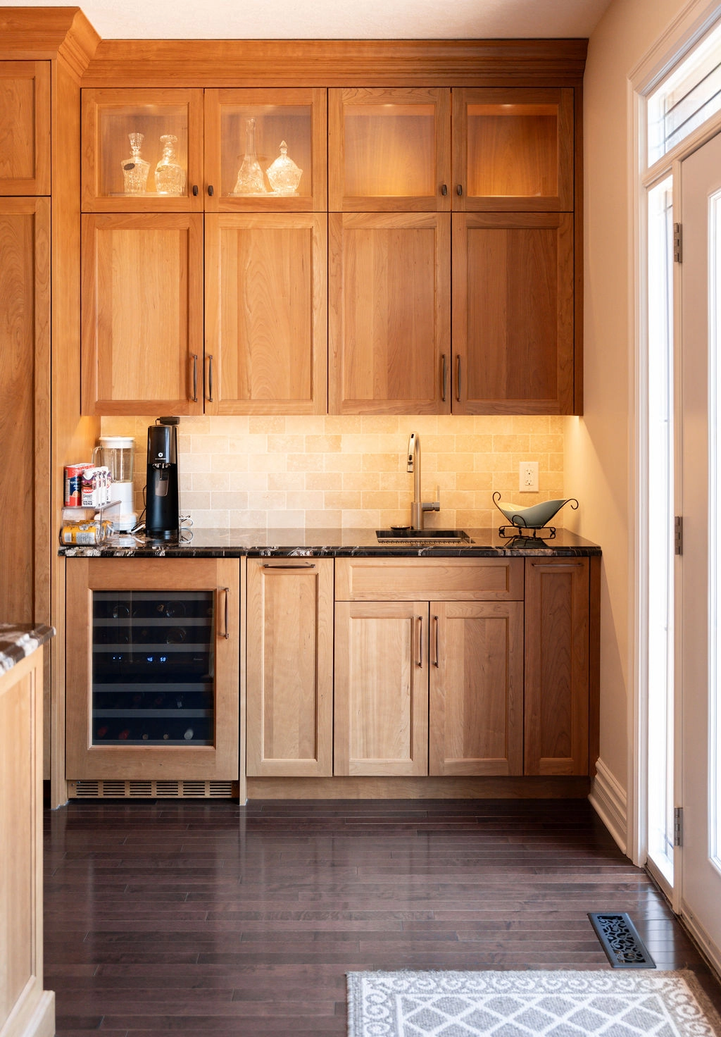 large space and custom cabinets