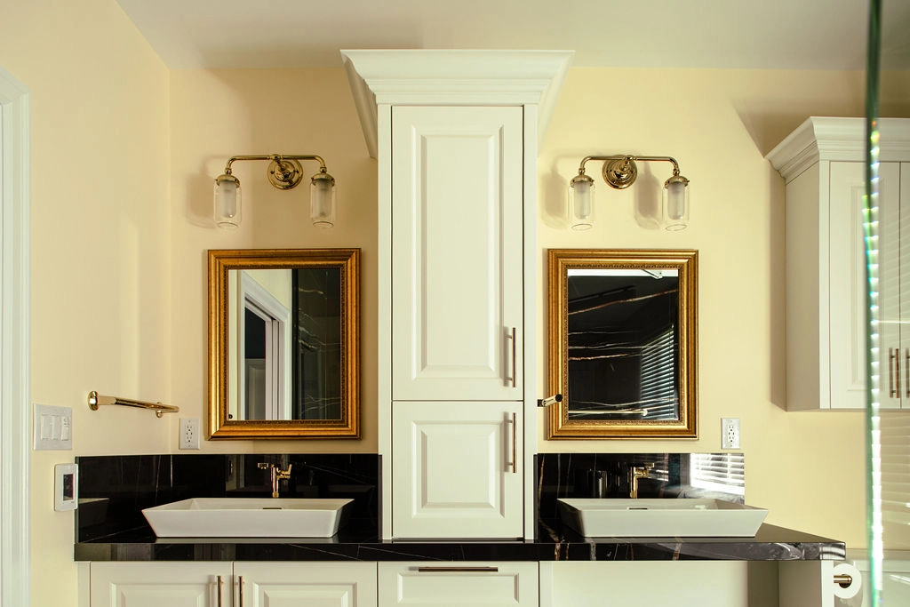 largee cabinet and vanity