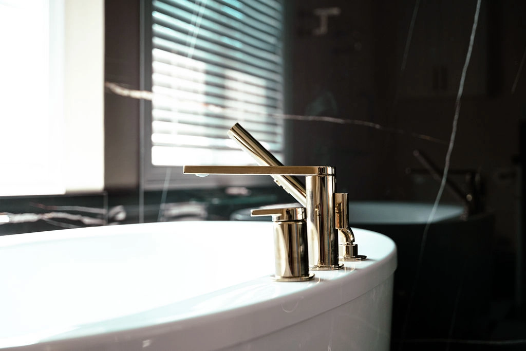 bathtub fixtures in gold