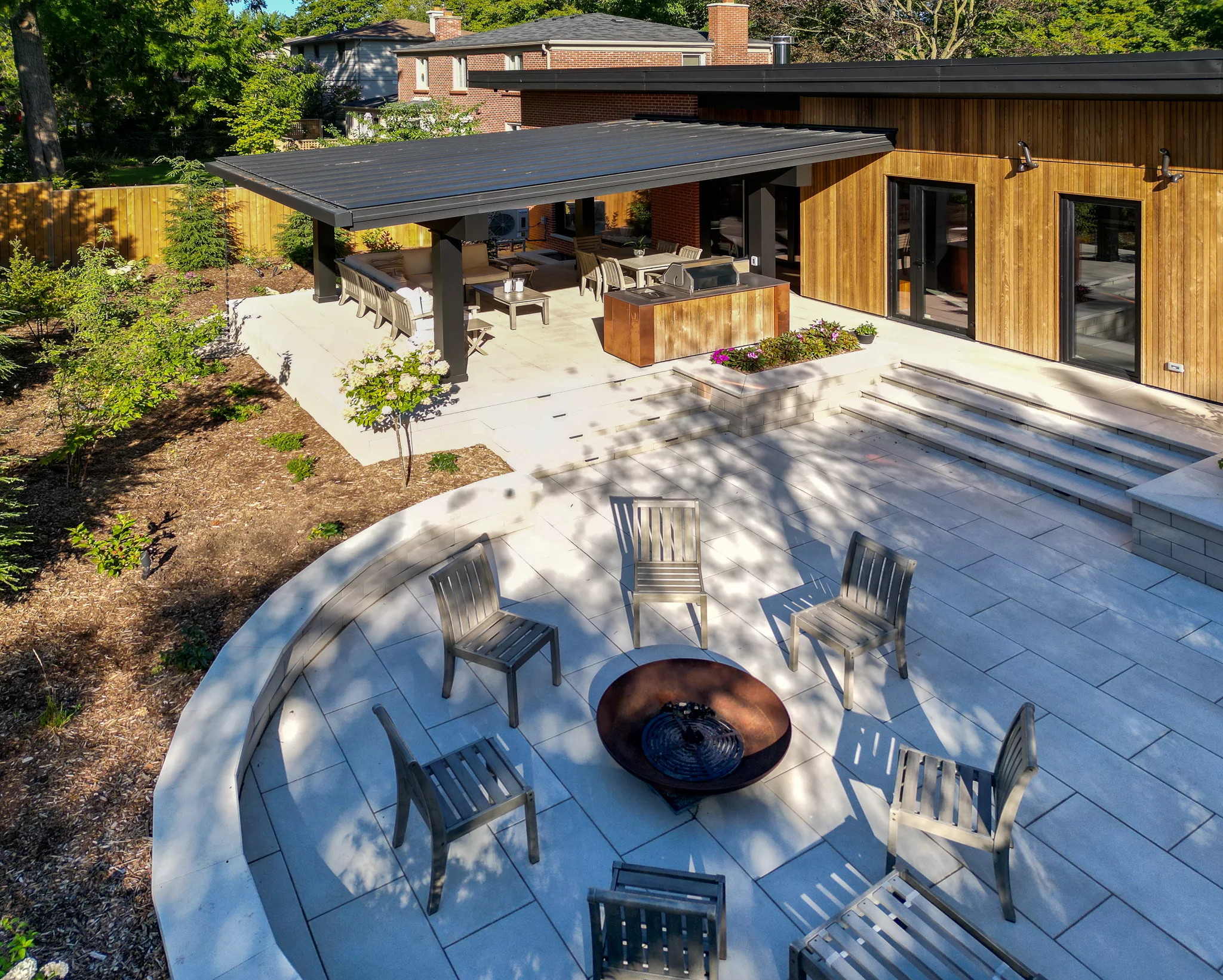 overhead shot of patio