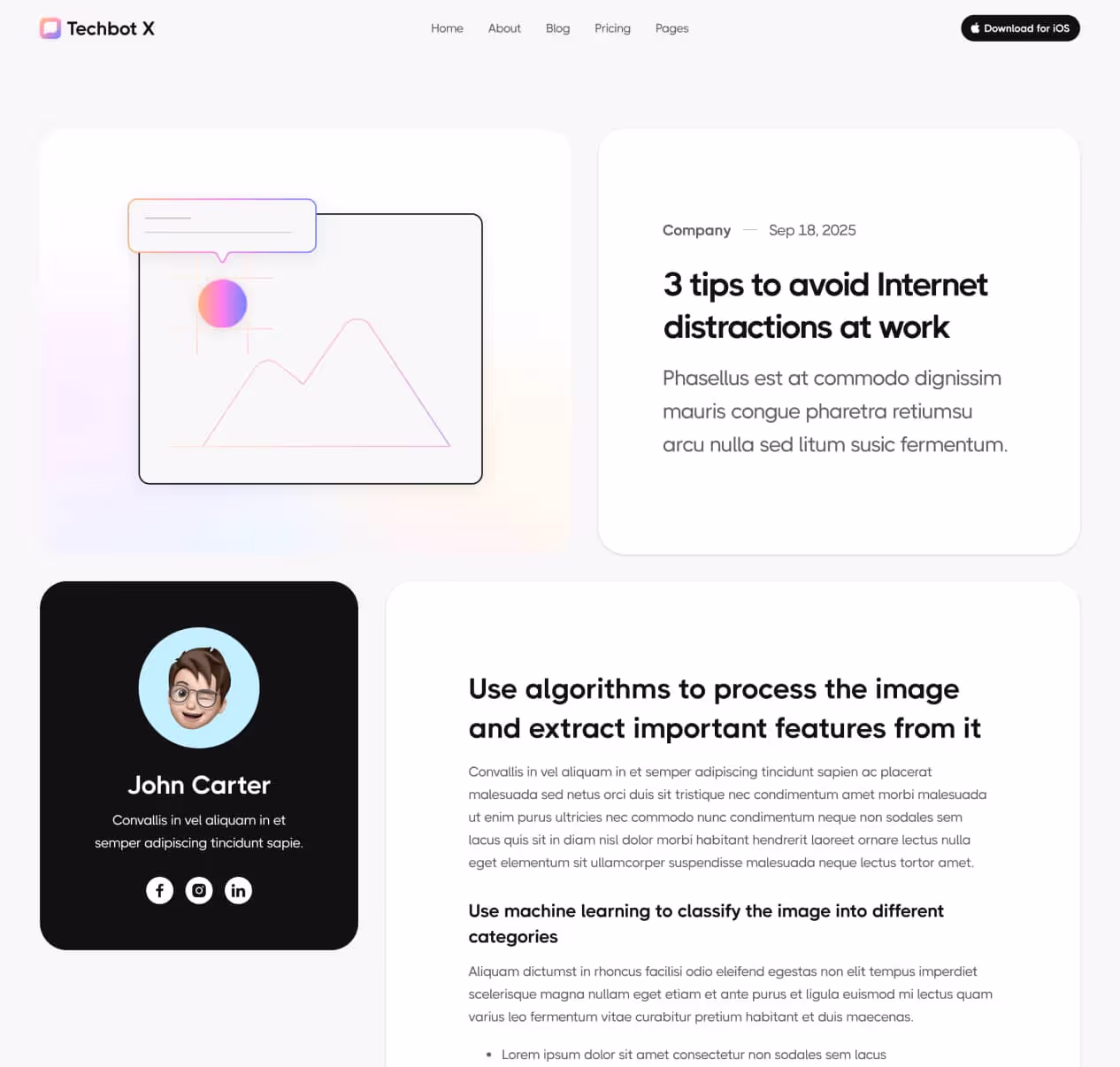 Techbot X - Blog Post Page - AI App Webflow Template