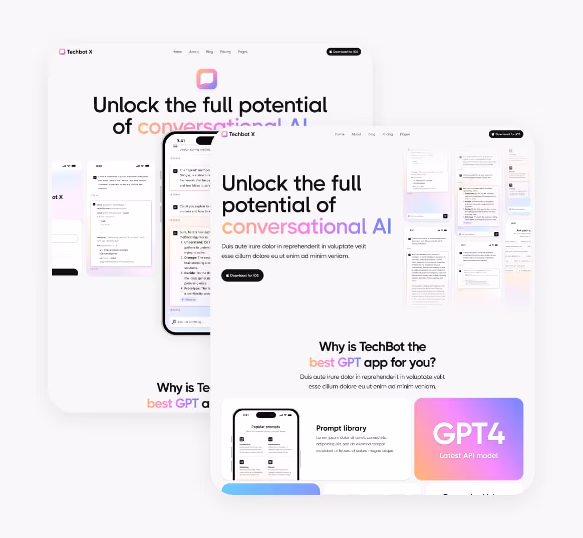 Techbot X - Pages Included - AI App Webflow Template