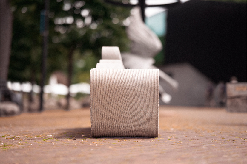 Textured concrete block on rough surface for printing and construction projects