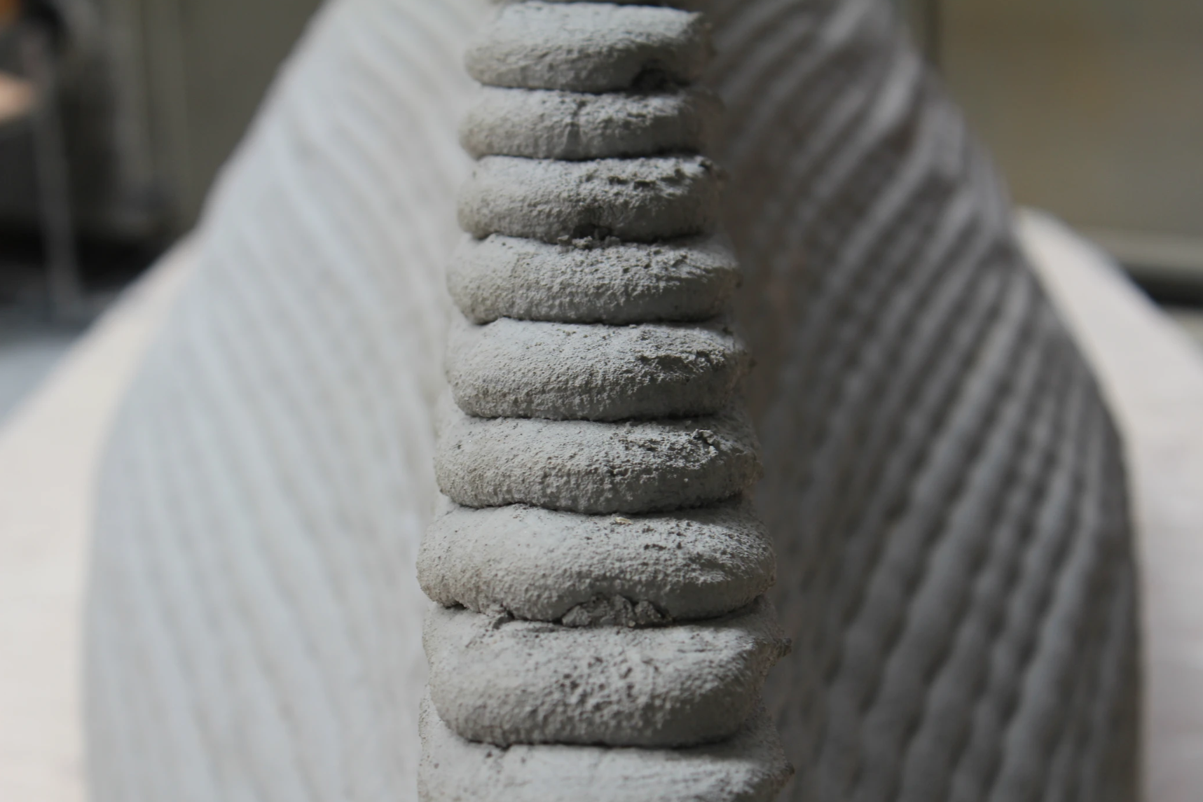 Stacked concrete forms for architectural printing and construction projects