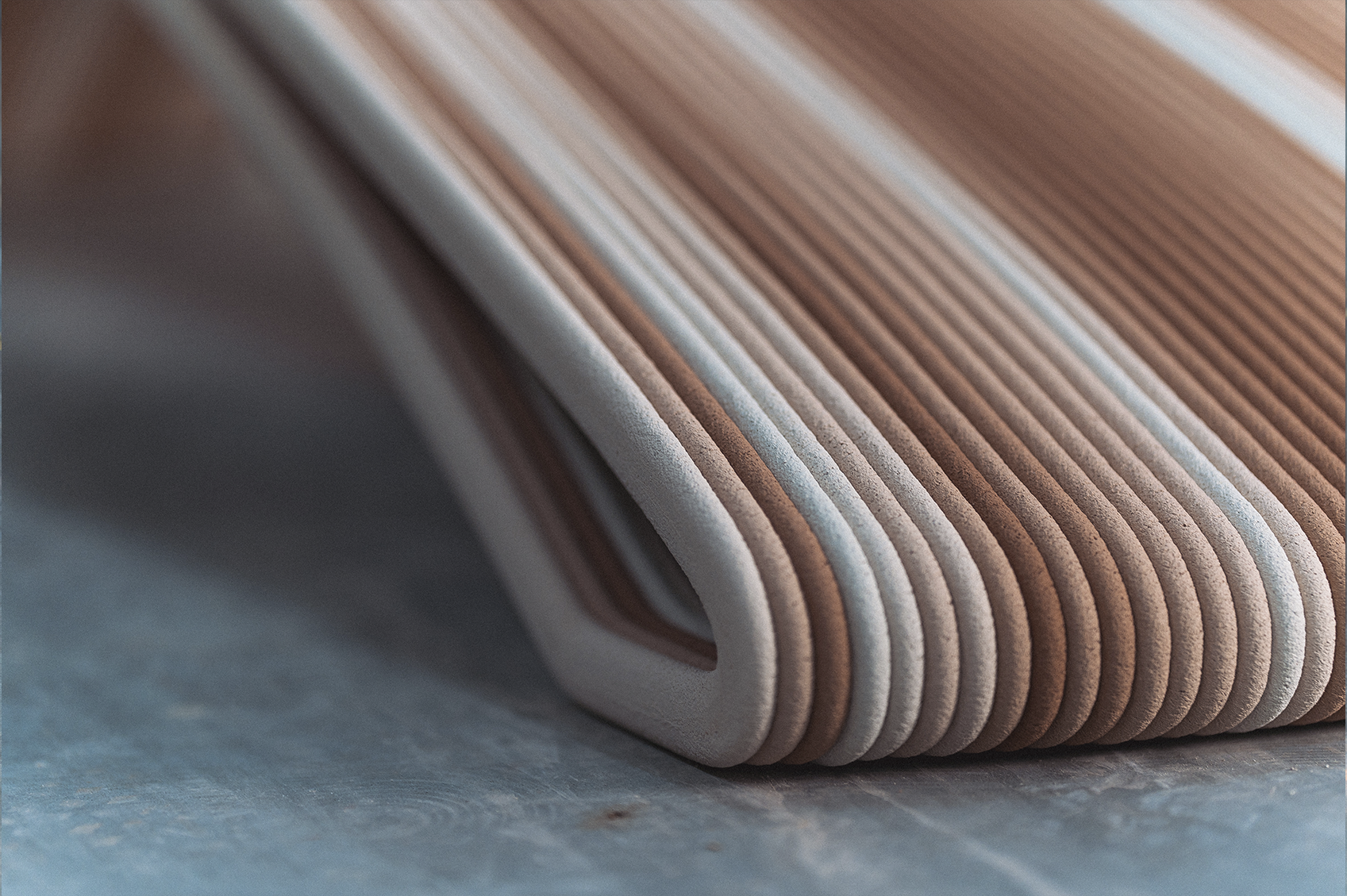 3D concrete printing creating textured layers for innovative architectural projects