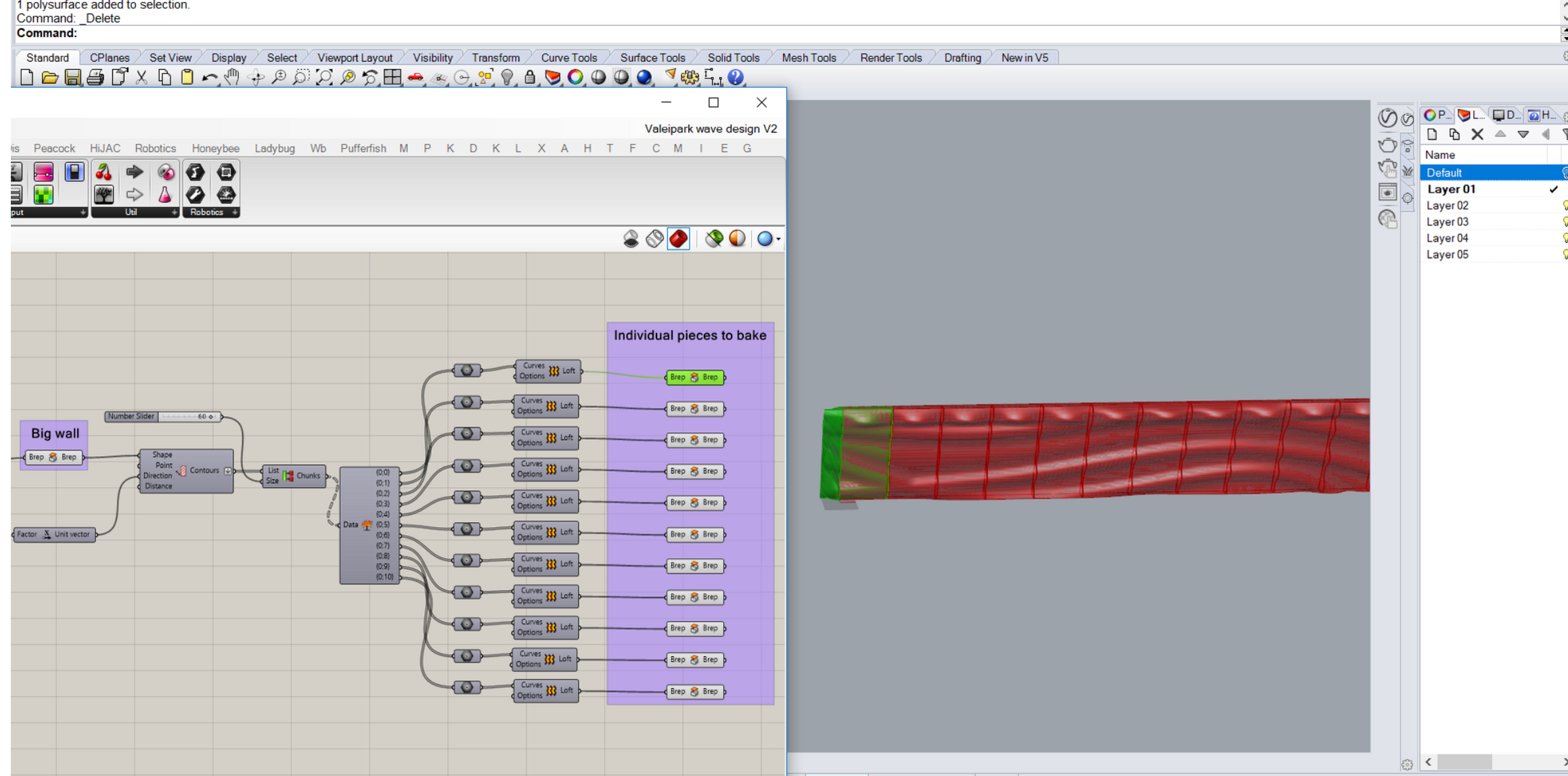 3D concrete printing project with parametric wall design interface