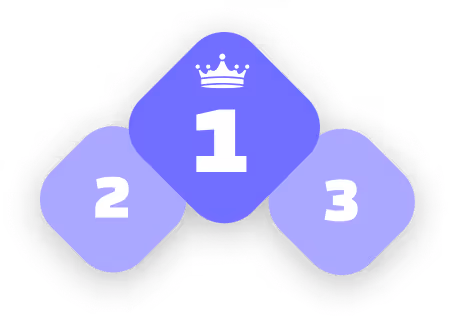 Symbole de classement montrant les positions 1, 2 et 3 avec une couronne au-dessus du chiffre 1.