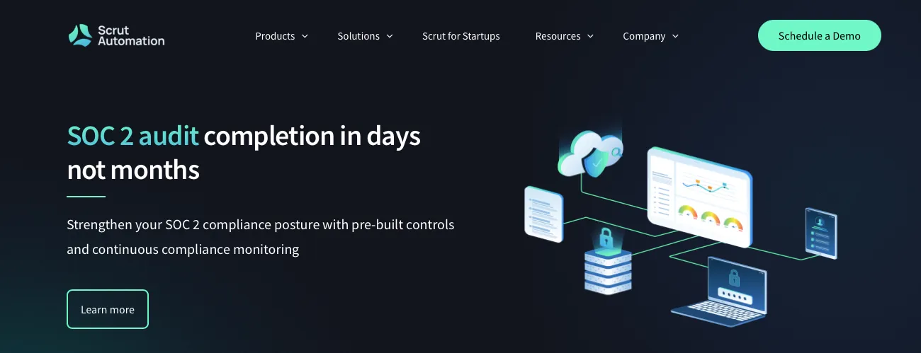 This shows the home page of Scrut