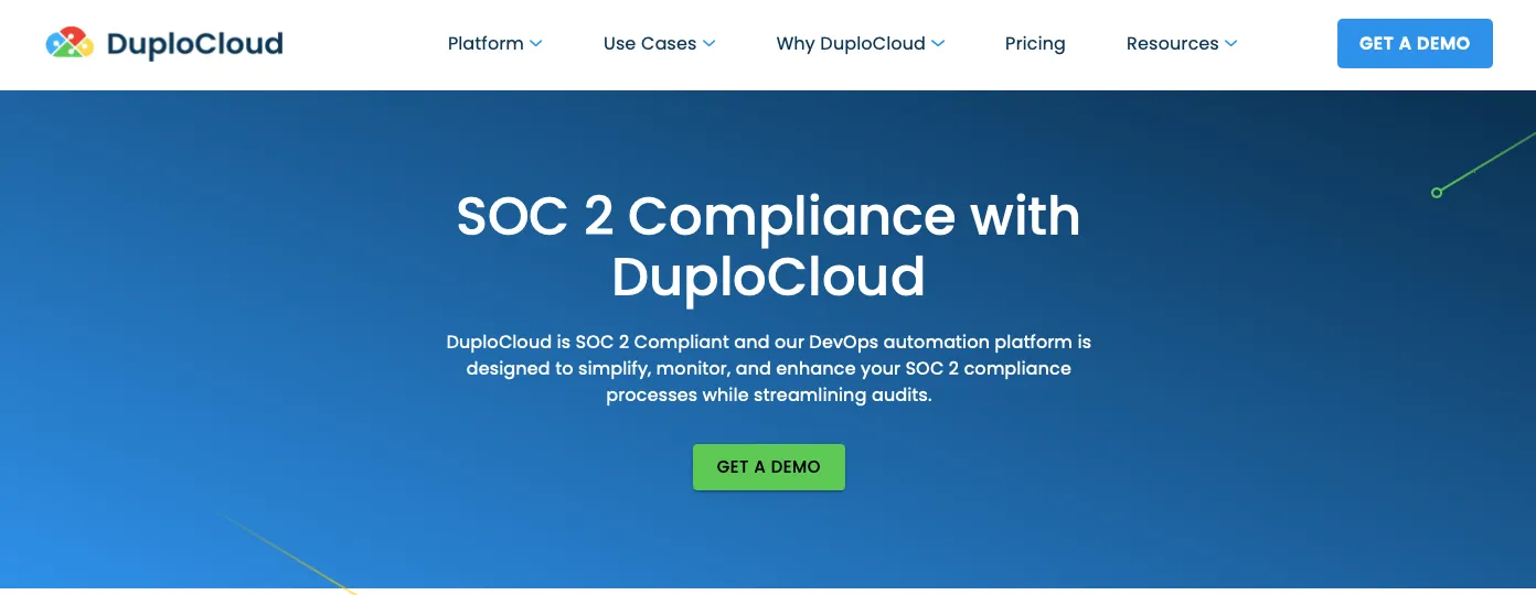  This shows the home page of DuploCloud