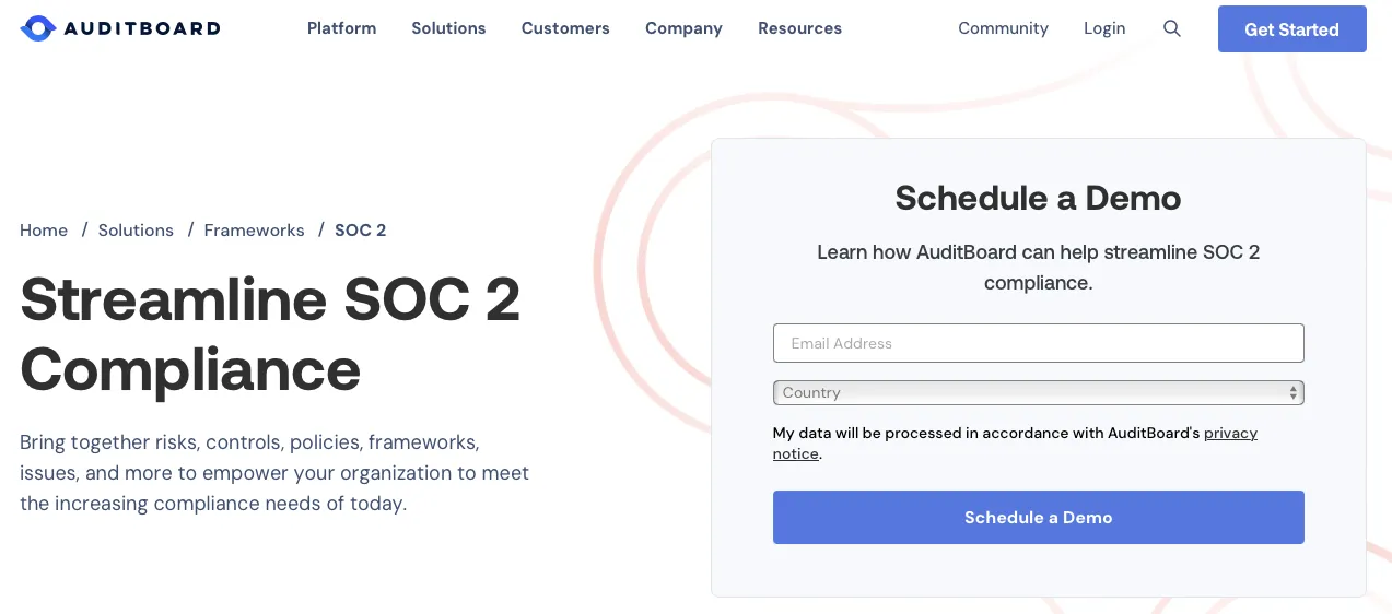 This shows the home page of Audit board
