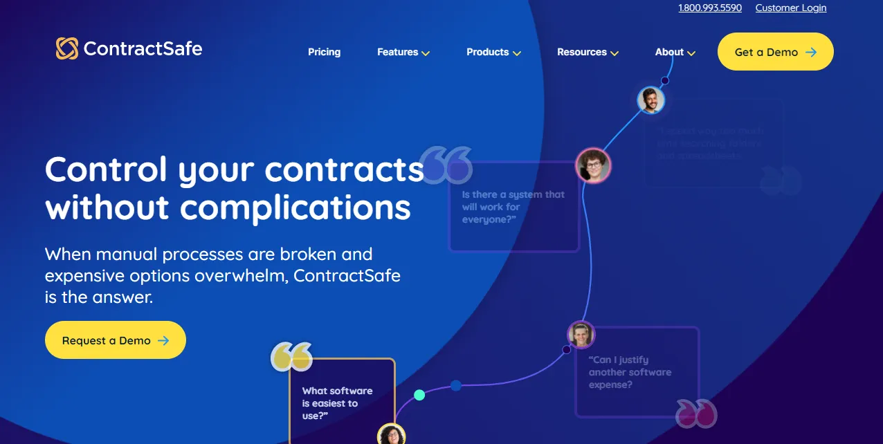 This is the home page of Contractsafe