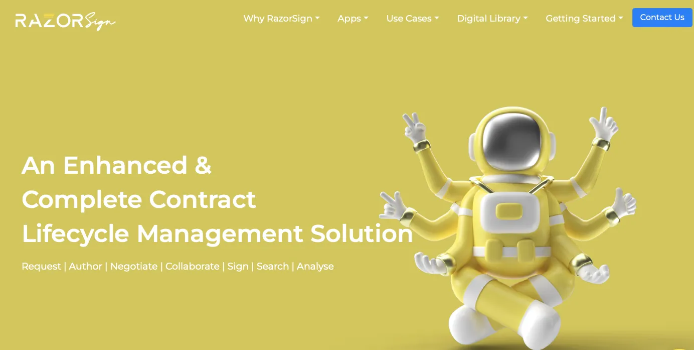 This is the home page of Razorsign