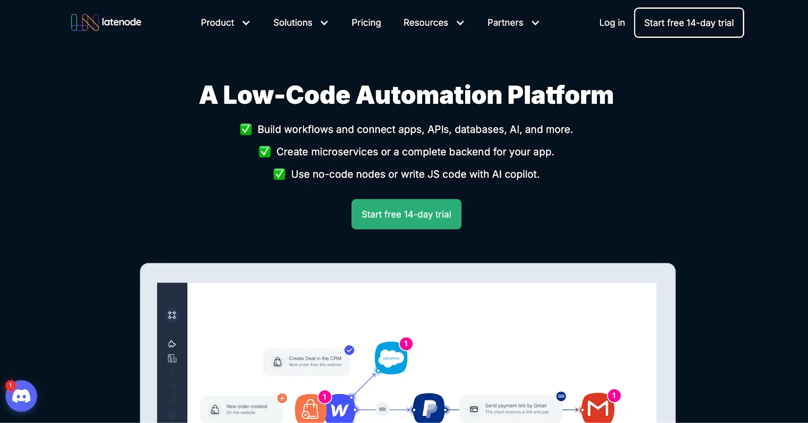This is the home page of Latenode