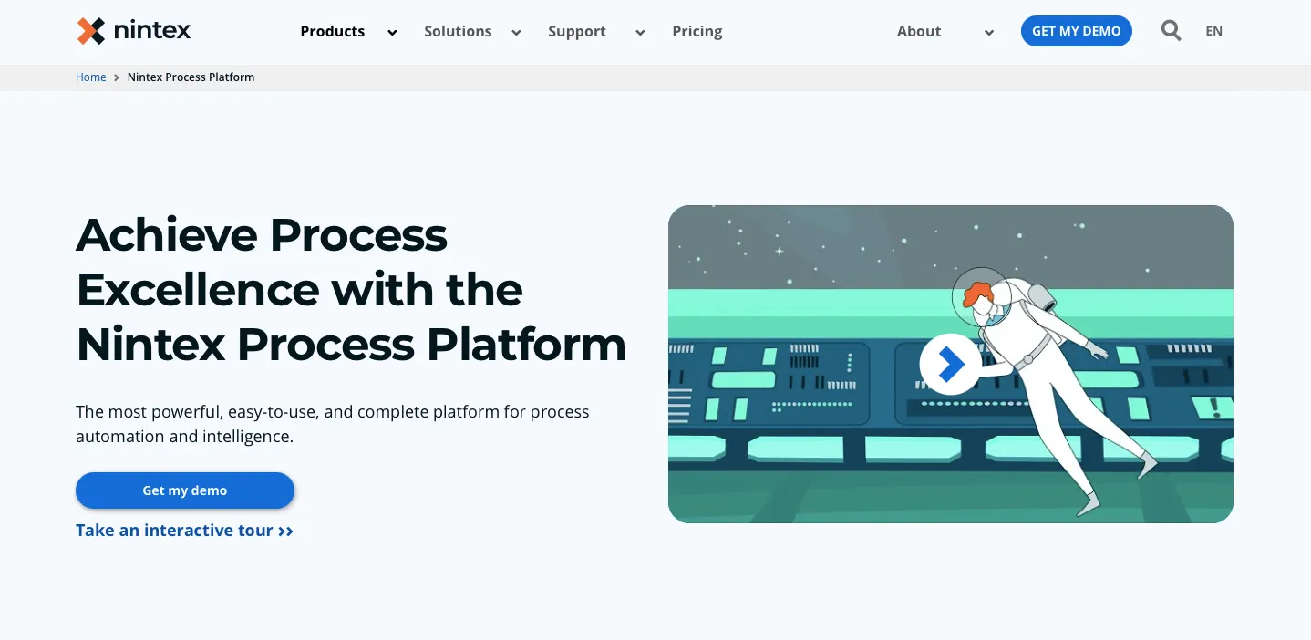 This is the home page of Nintex Process Platform