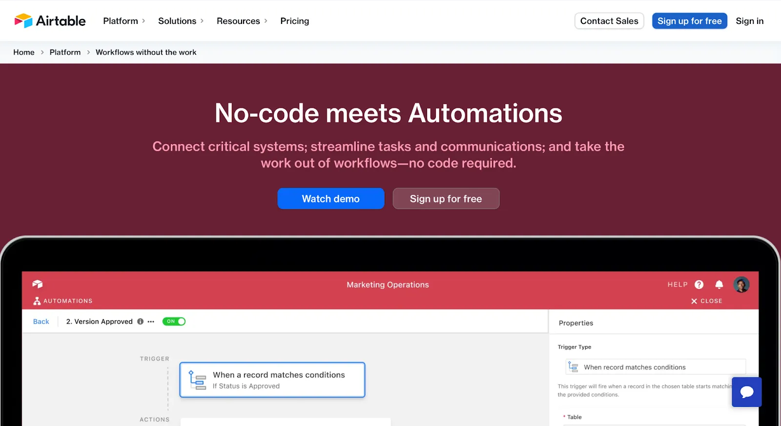 This is the home page of Airtable 