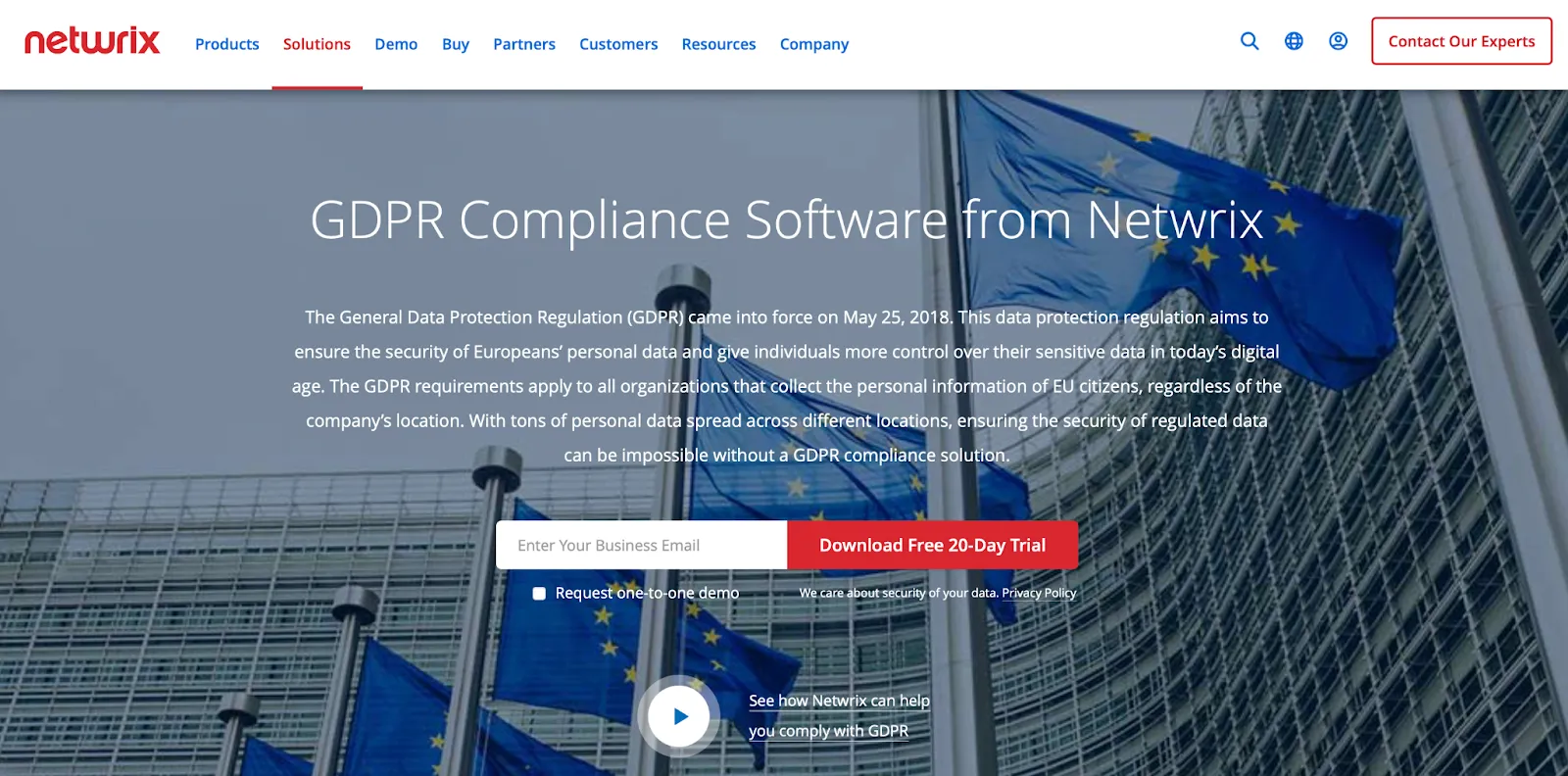 This is the home page of Netwrix