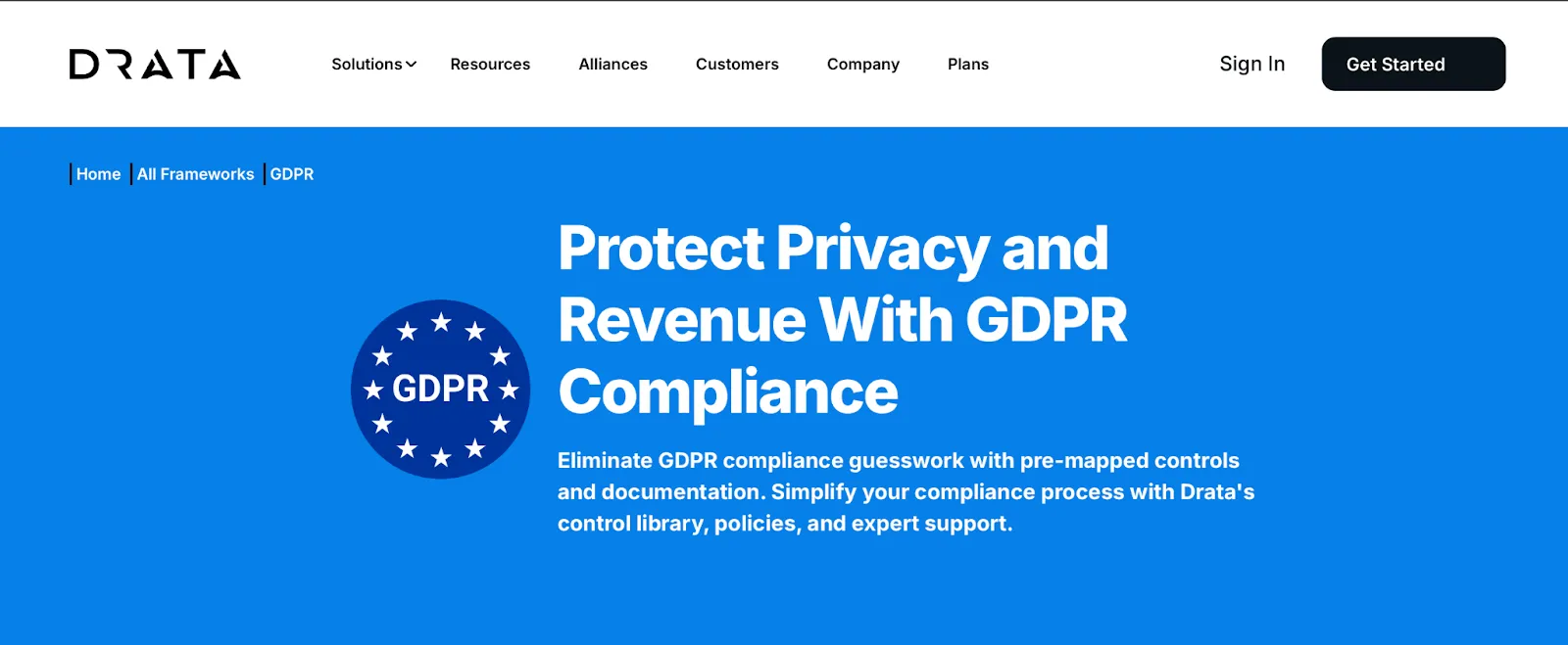 This is the home page of Drata