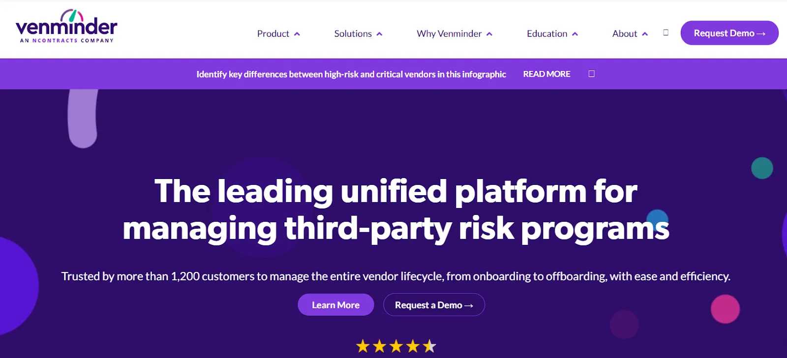 Venminder’s third party risk management solution 
