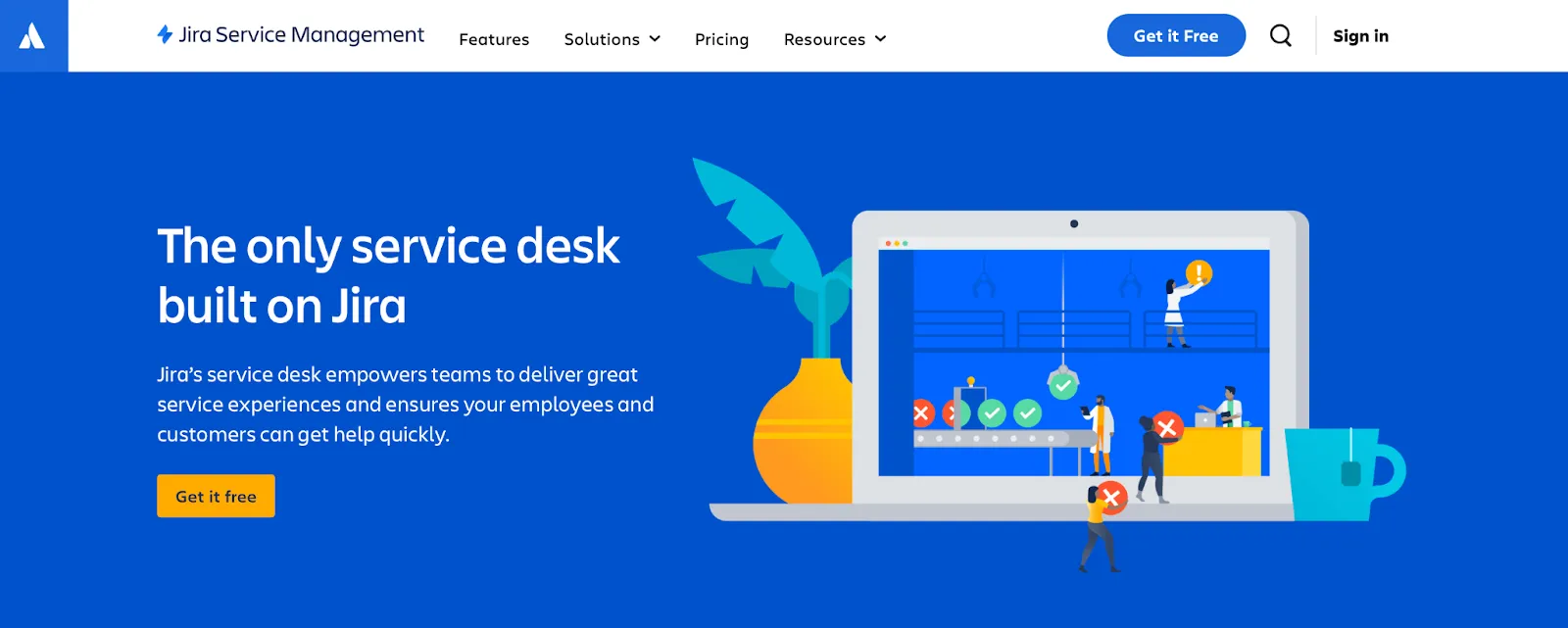 This is the home page of Jira Service management