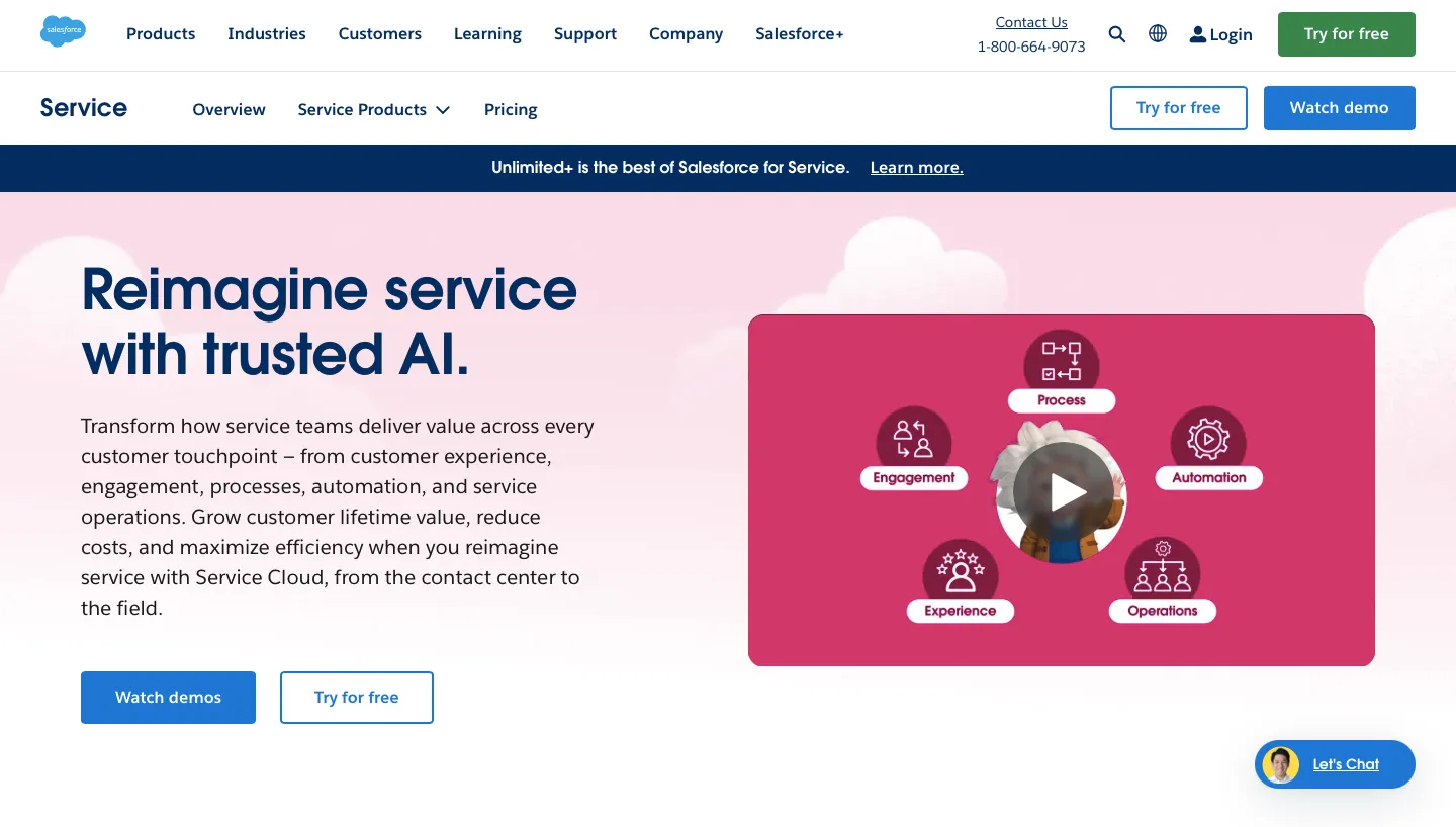 This is the home page of Salesforce Service Cloud