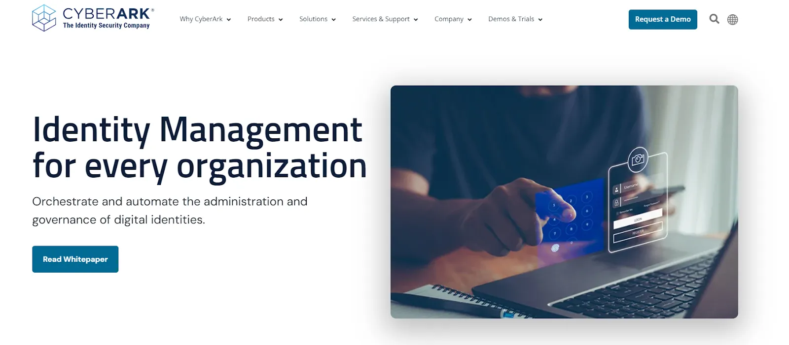 This is the home page of CyberArk