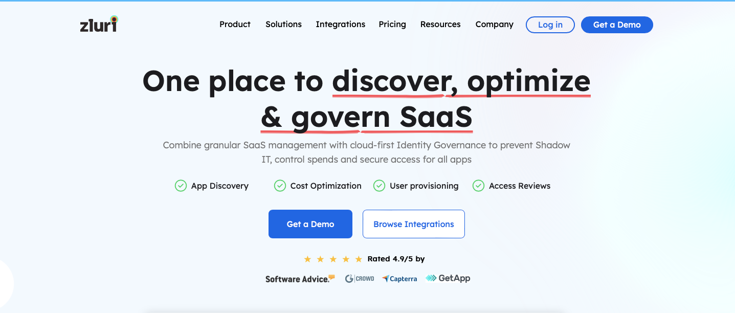 Zluri offers a centralized platform to discover, track, and optimize SaaS licenses.