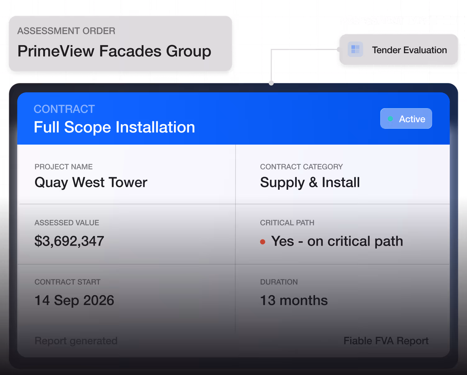 Contract details mock up