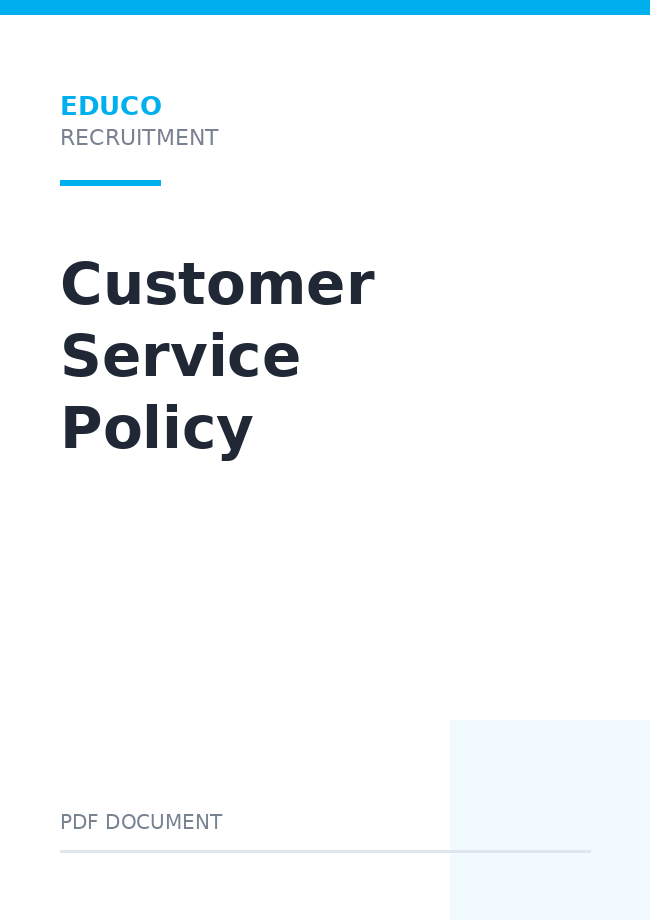 Educo Recruitment Customer Service Policy
