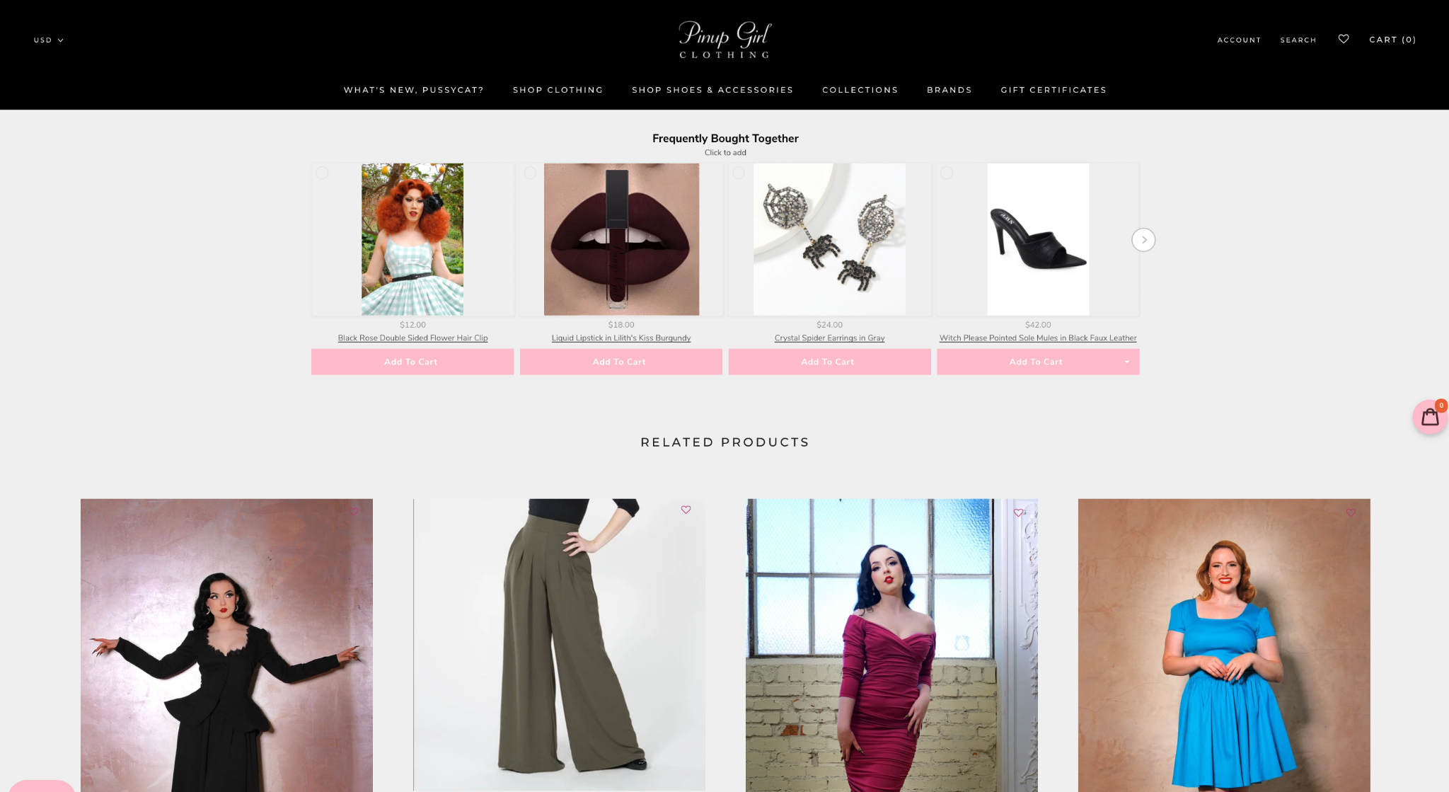 PinUp Girl Clothing product recommendations eCommerce personalization