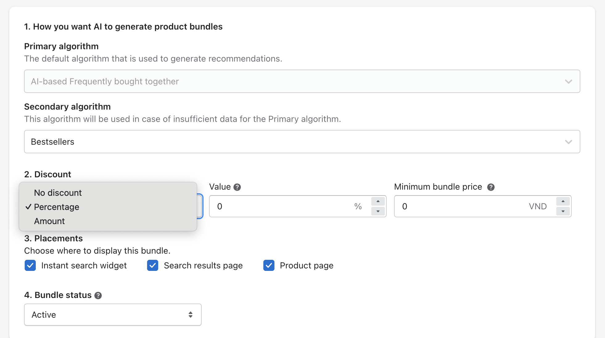 apply discount for bundles in boost commerce