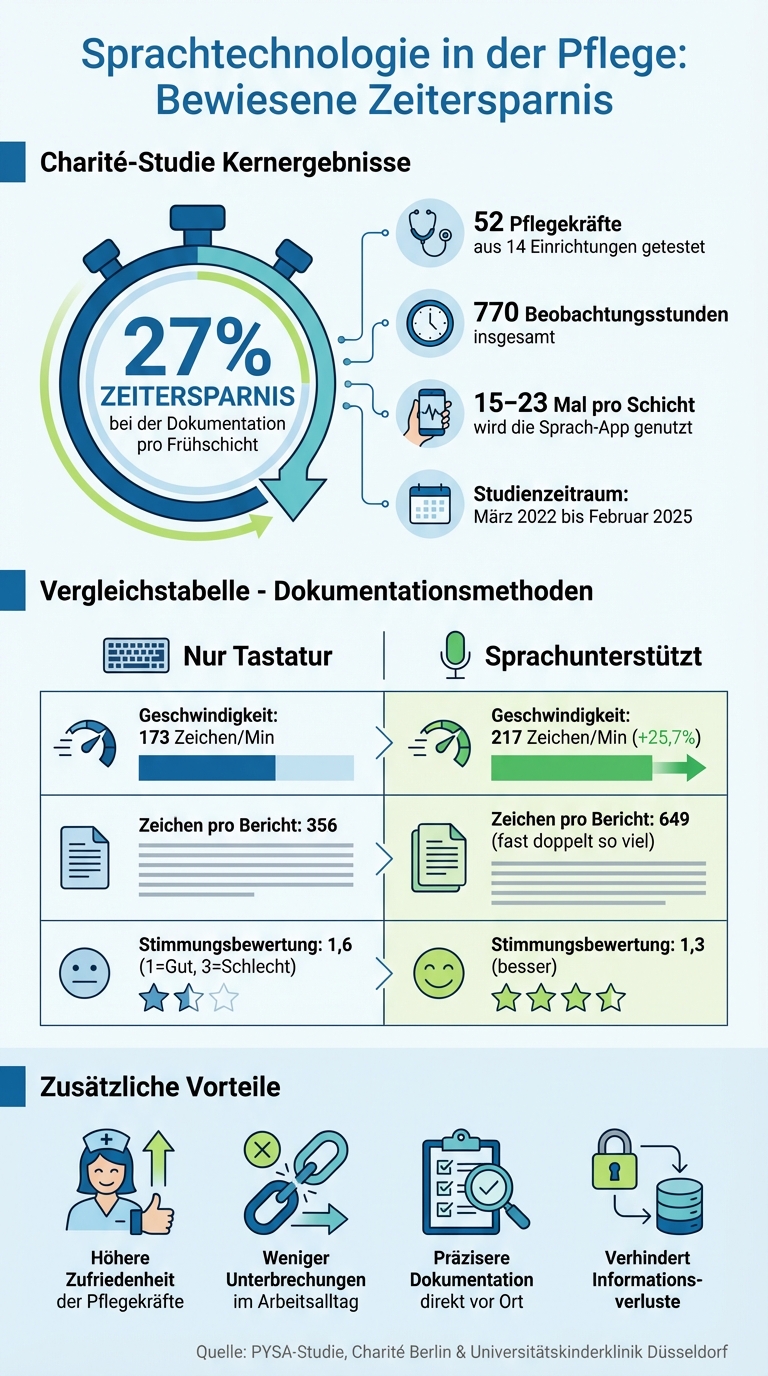 Zeitersparnis durch Sprachtechnologie in der Pflege: 27% weniger Dokumentationszeit