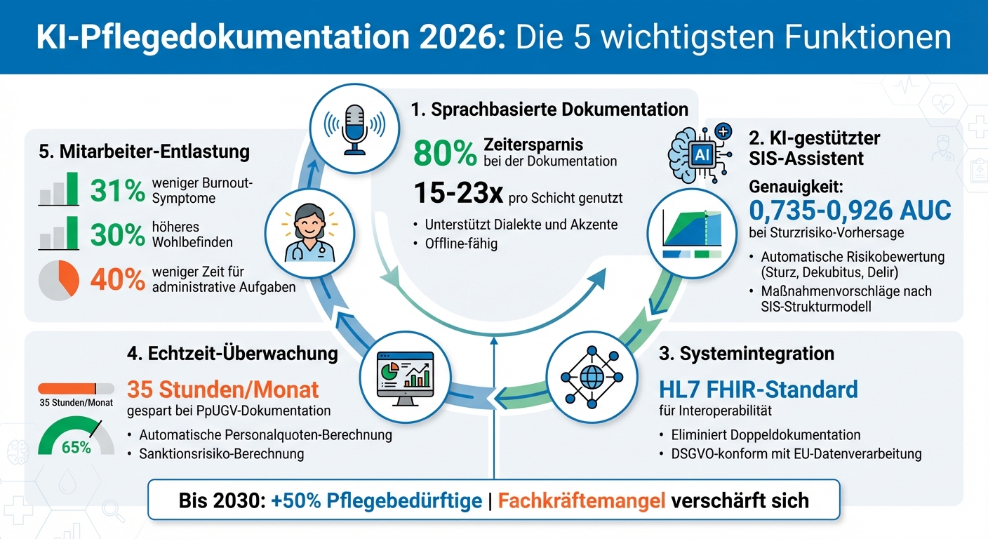 KI-Funktionen für Pflegeheime 2026: Zeitersparnis und Effizienzgewinne im Überblick