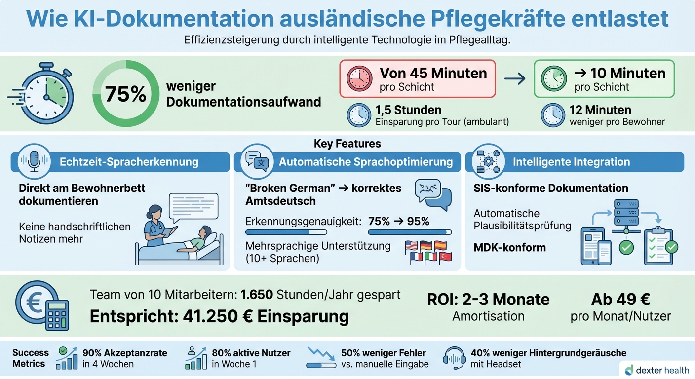 KI-Dokumentation in der Pflege: Zeitersparnis und Effizienzgewinne für internationale Pflegekräfte
