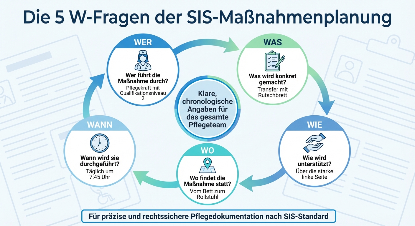 Die 5 W-Fragen der SIS-Maßnahmenplanung in der Pflege