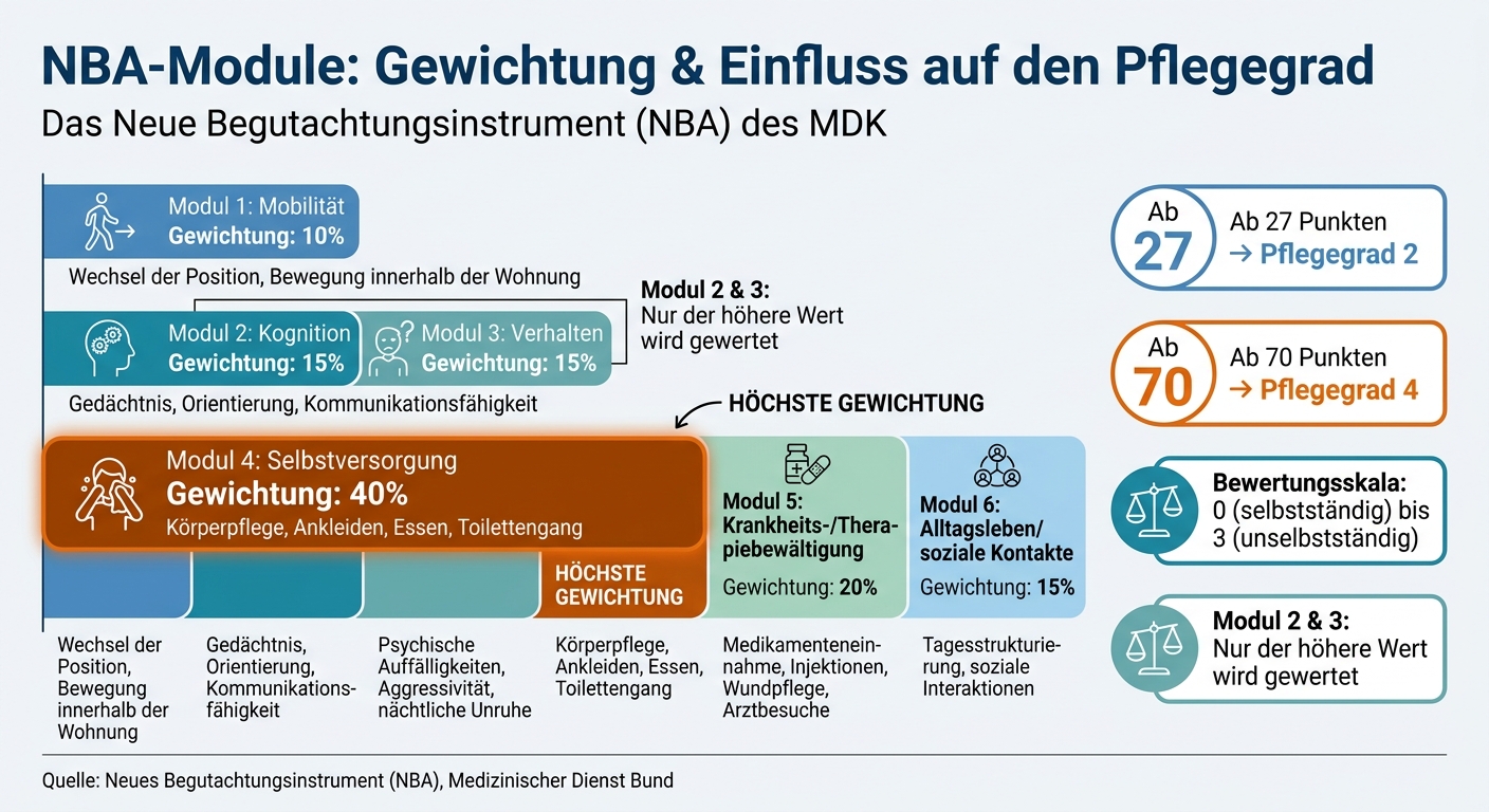 NBA-Module: Gewichtung & Einfluss auf den Pflegegrad