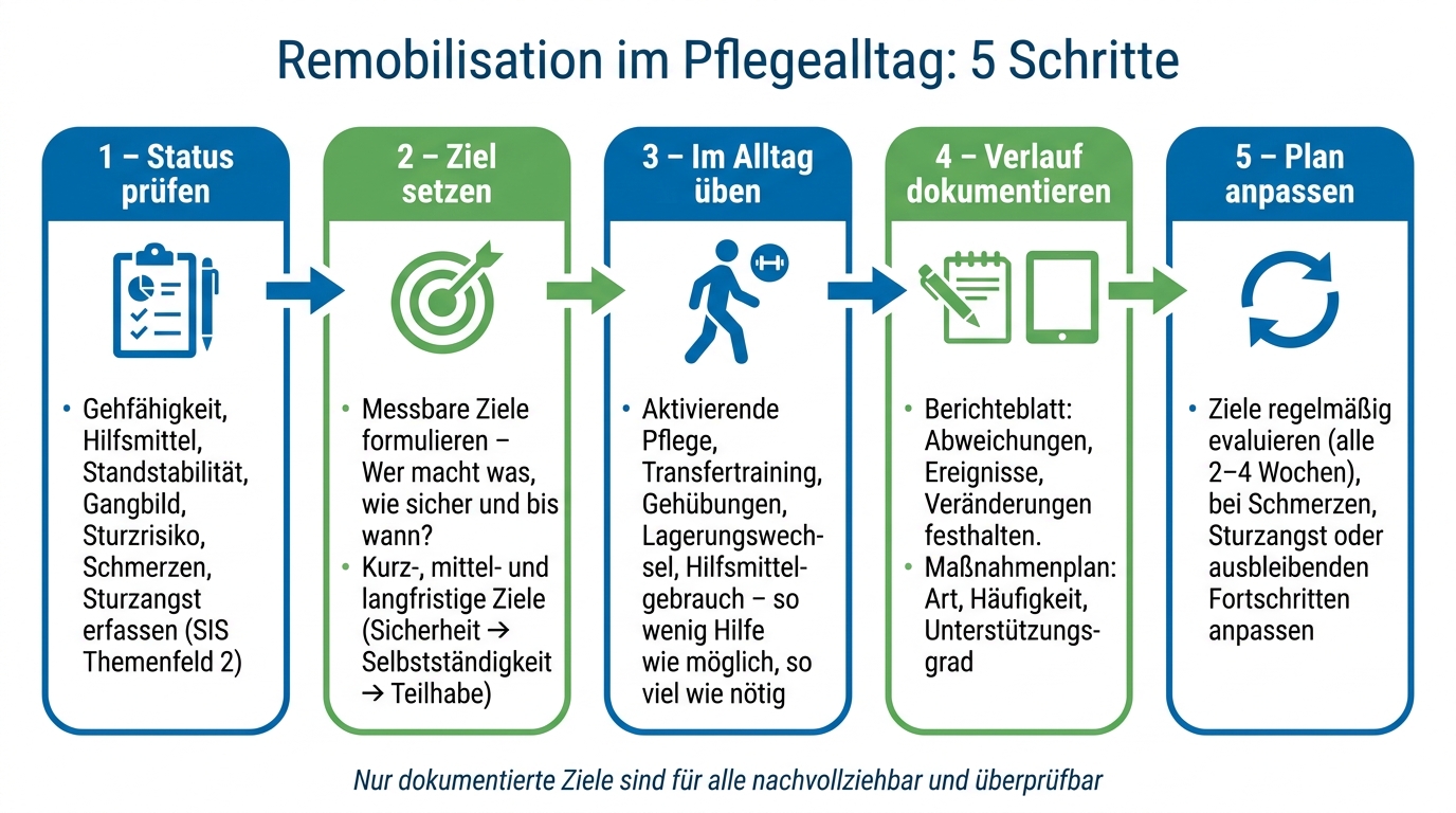 Remobilisation in der Pflege: 5-Schritte-Prozess