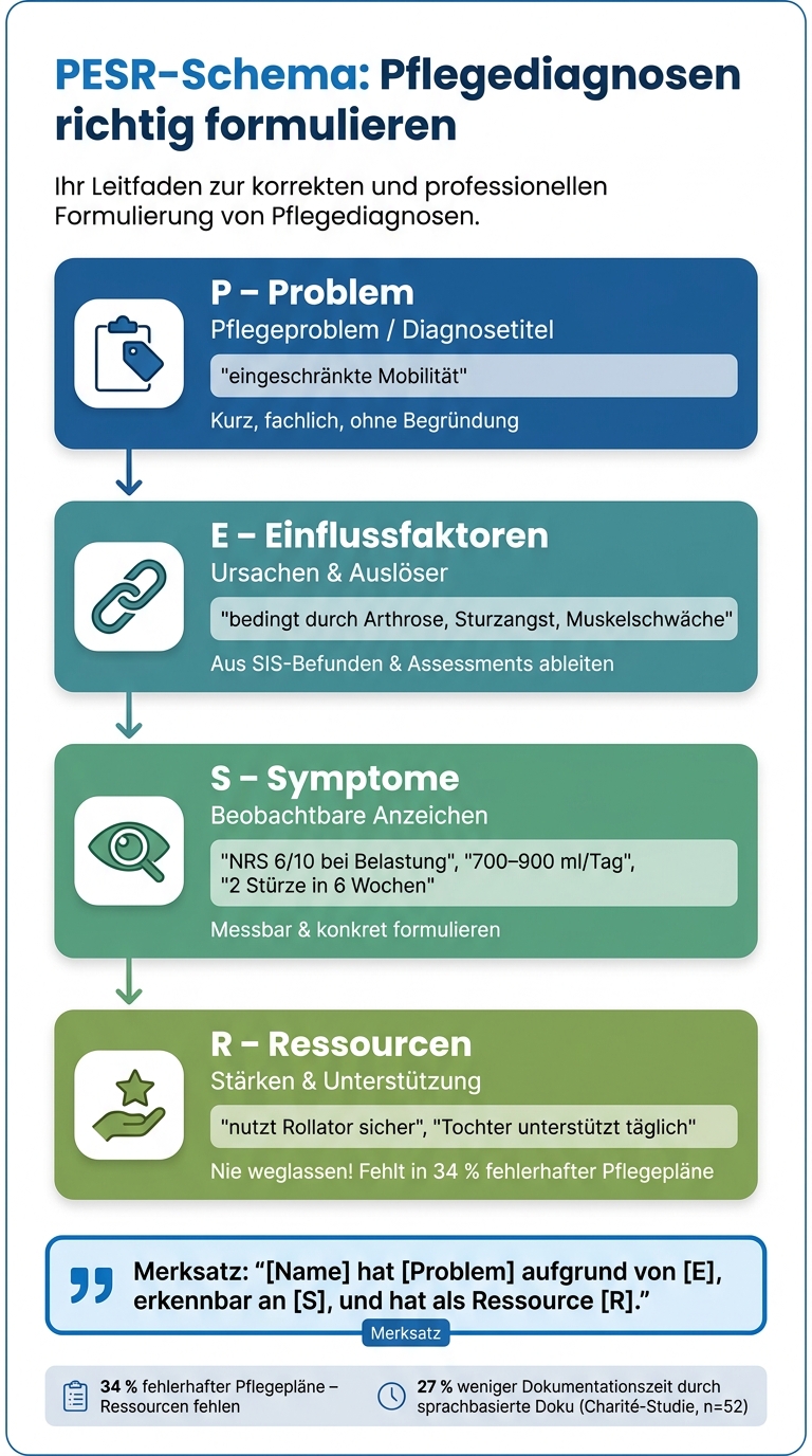 PESR-Schema: 4 Schritte zur richtigen Pflegediagnose