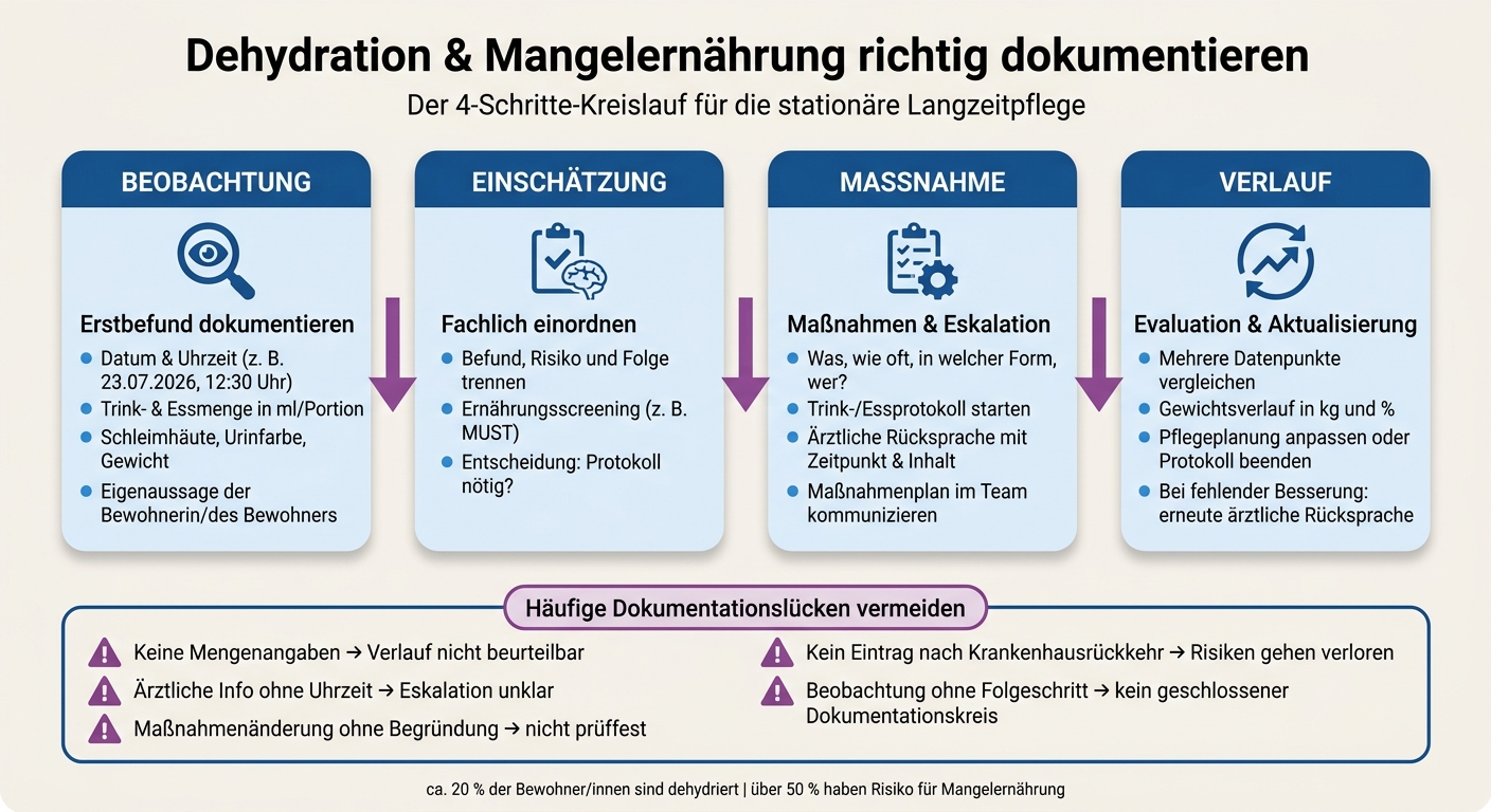 Dehydration & Mangelernährung dokumentieren: 4-Schritte-Prozess