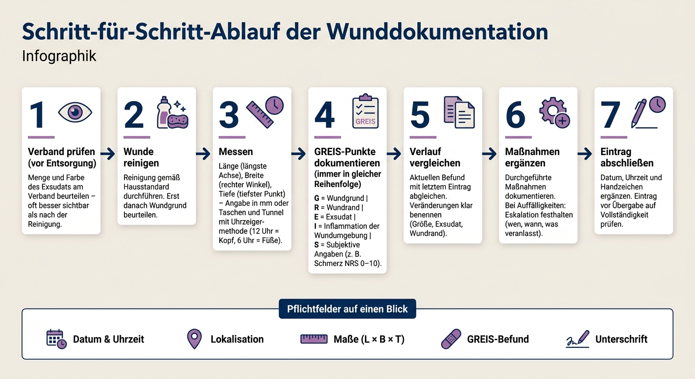 Schritt-für-Schritt-Ablauf der Wunddokumentation