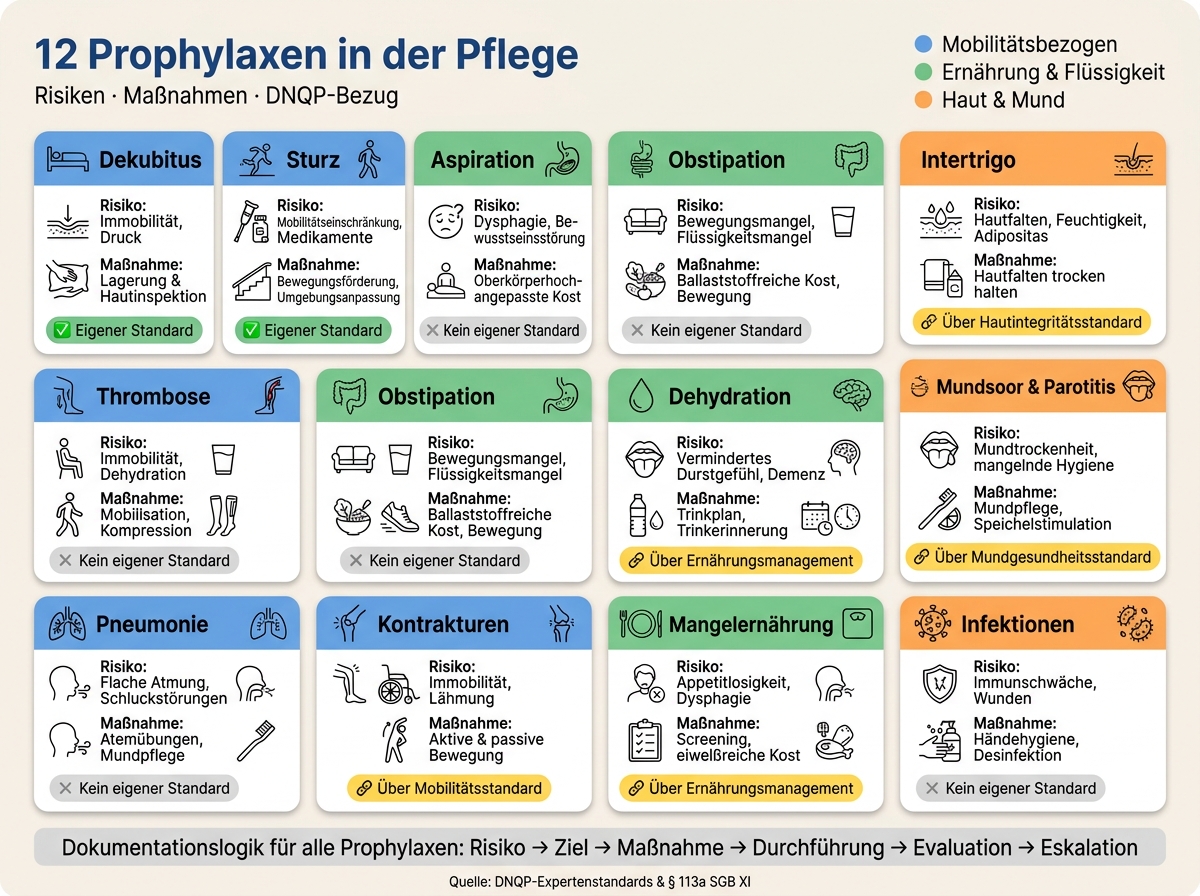 12 Prophylaxen in der Pflege: Risiken, Maßnahmen & DNQP-Standards im Überblick