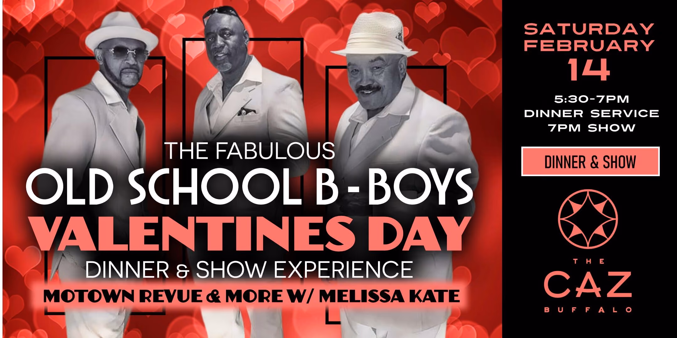 Old School B-Boys Motown Revue & More w/ Melissa Kate - Dinner & Show Experience