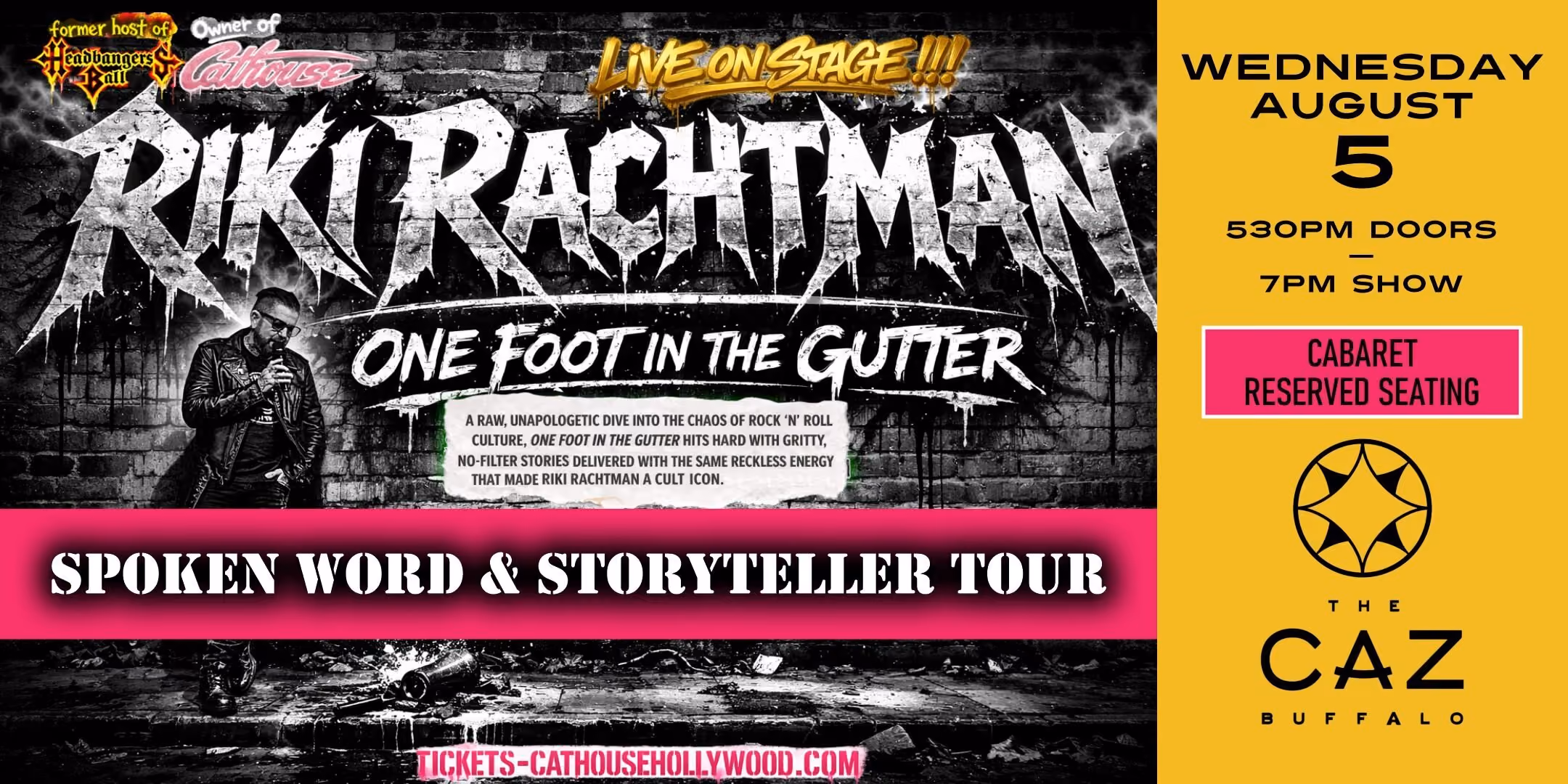 RIKI RACHTMAN “One Foot In The Gutter” Spoken Word Show